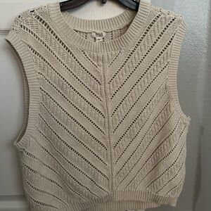 A.N.A 100% cotton cream knit sweater vest